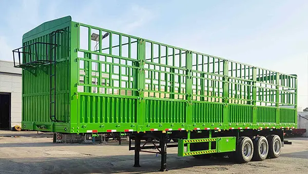 Sơ mi rơ moóc lưới trục thẳng nhẹ cho phép vận chuyển hàng rời xanh