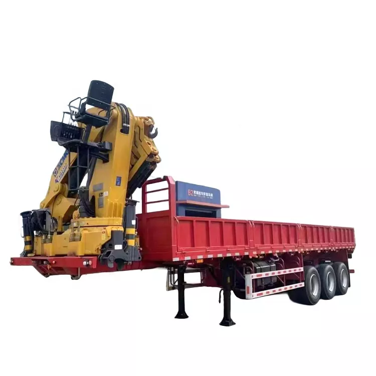 Sơ mi rơ moóc gắn cần cẩu trên nền tảng mở rộng