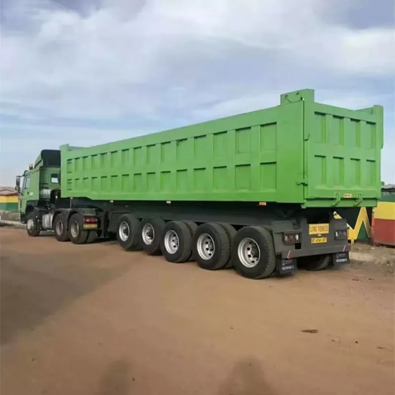 Bán rơ-moóc đổ thùng hình chữ nhật phía sau